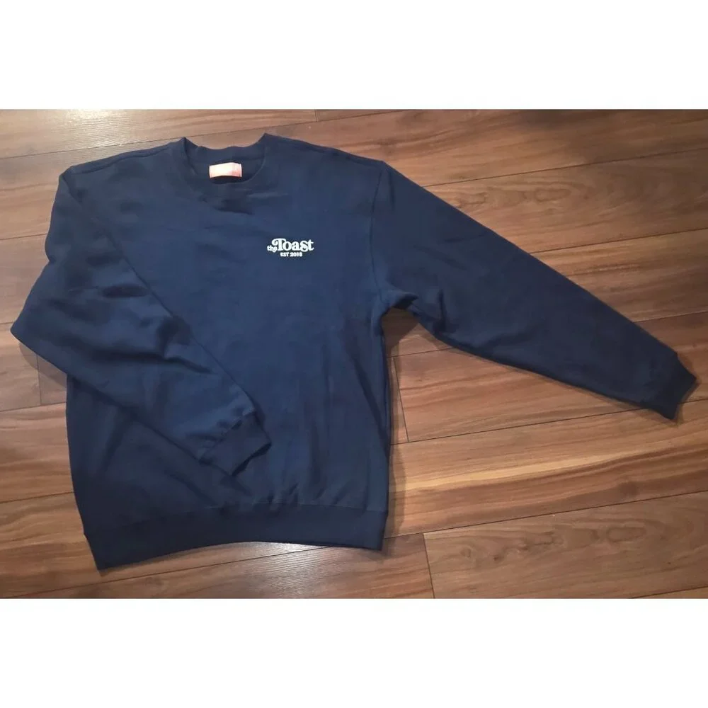 The Toast Podcast Blue Crewneck Sweatshirt Size X Large Merch The Morning Promo - Picture 2 of 5